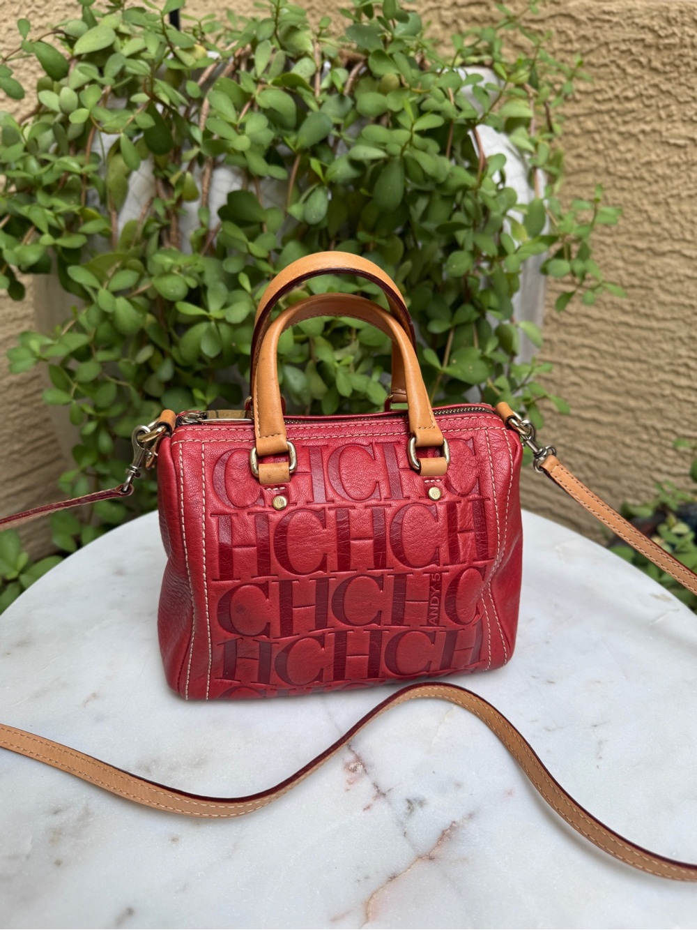 Carolina Herrera Mini Andy Speedy Leather Crossbody